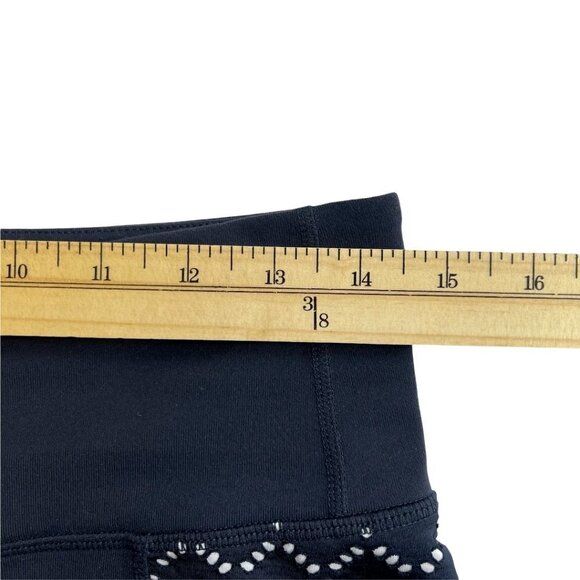 Athleta Size Medium Navy Cropped White Textured Geometric Shape Tight Le… - Picture 4 of 9
